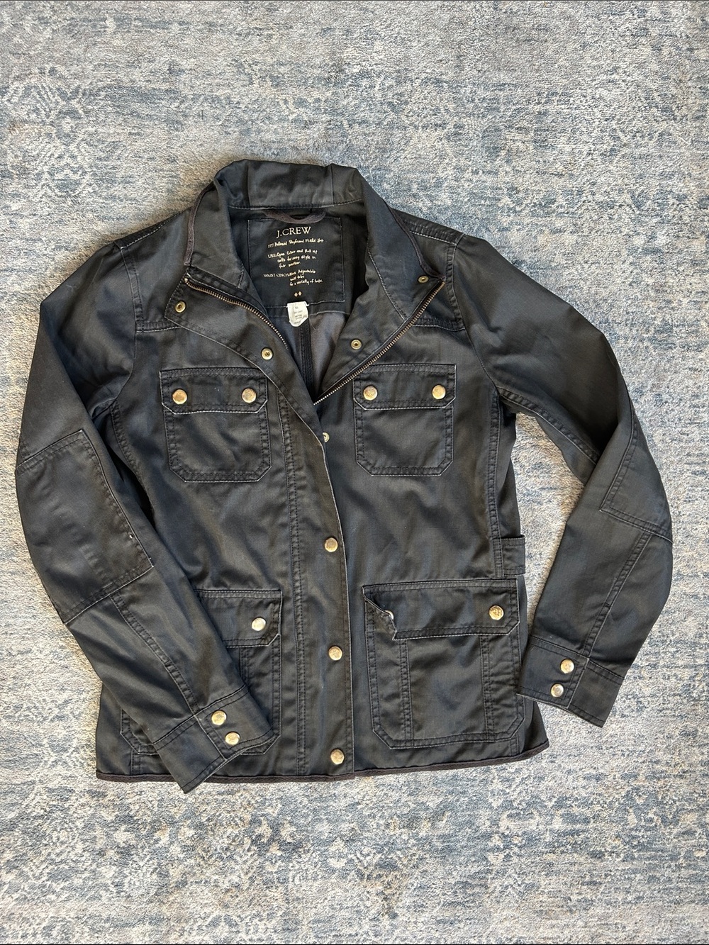 J. Crew Relaxed Boyfriend Field Jacket — Black - Size XS